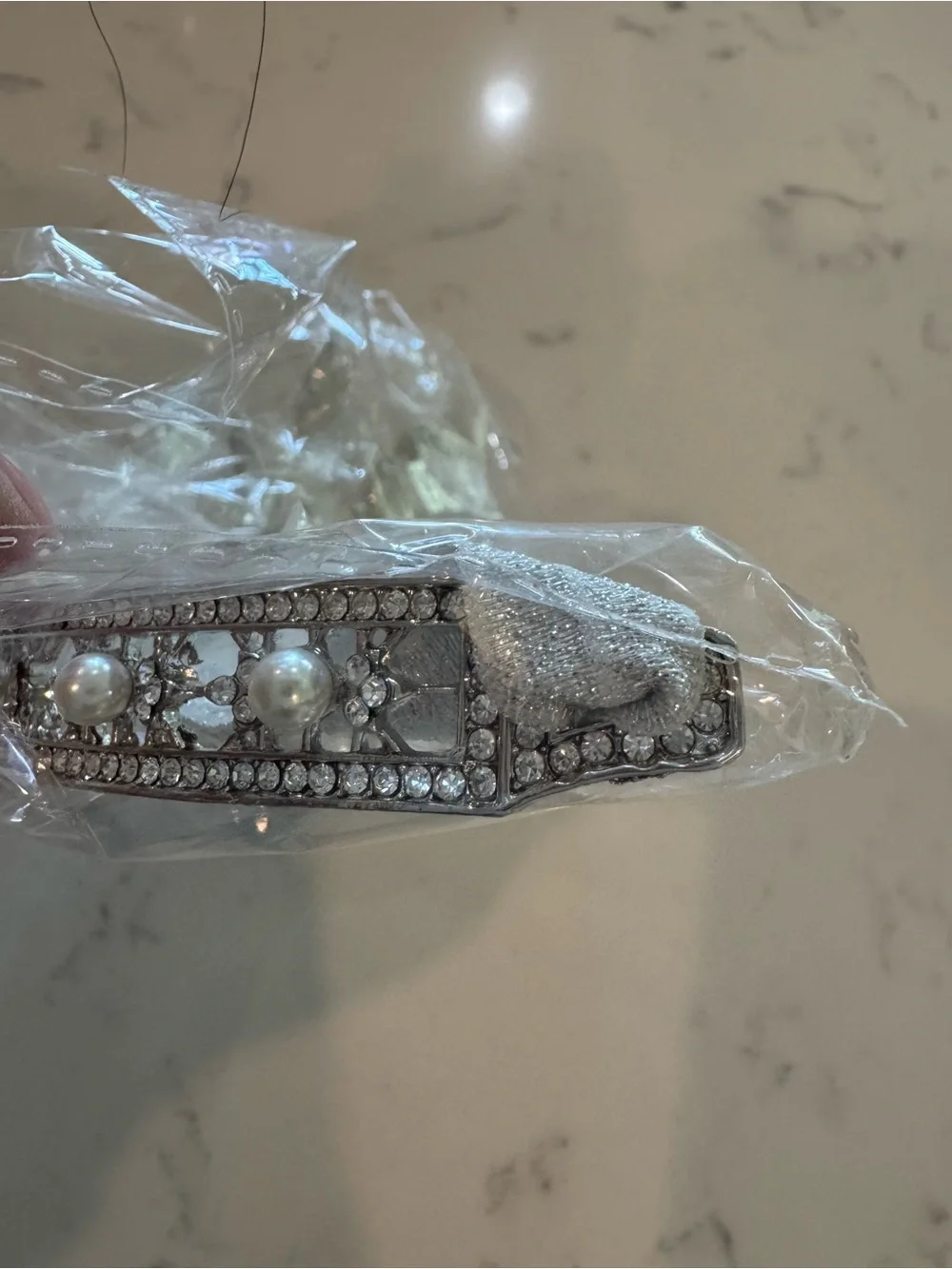 1920s Gatsby Art Deco Rhinestone Pearl Headpiece Flapper